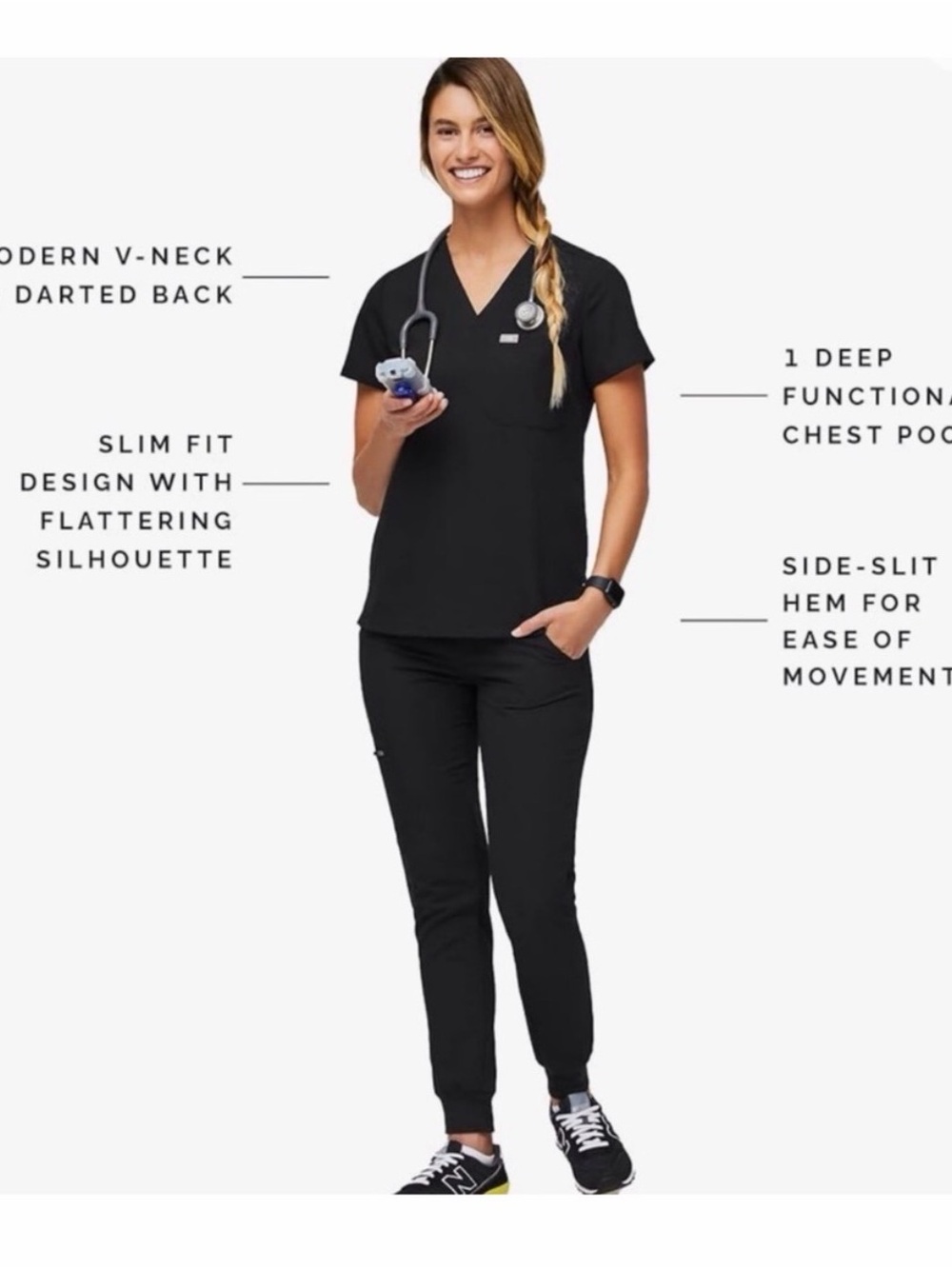 Figs Set (top and bottoms) Technical Collection Black Size S